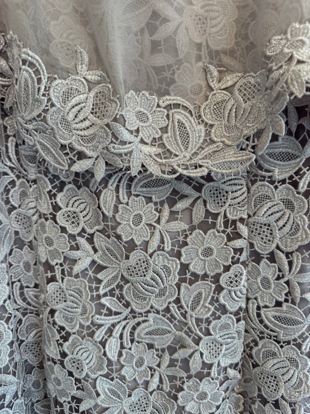 Teri Jon Lilac Lace Maxi Dress with Chiffon Cape worn once as mother of bride - Picture 2 of 10
